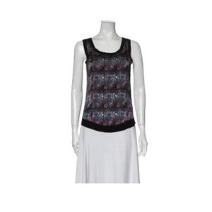 Theyskens' Theory Printed Scoop Neck Top
